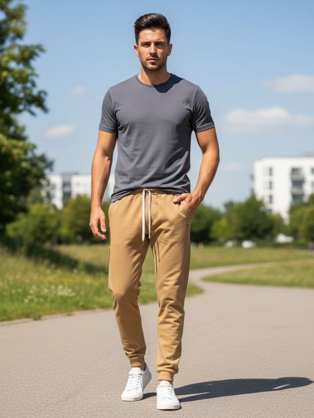 • Vuori • Ponto Performance Pants Men's Casual Drawstring Jogger Pants in Tan